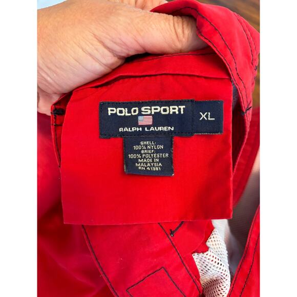 Vintage Polo Sport Ralph Lauren Swim Trunks Size XL Elastic Stretched Out - Picture 4 of 7